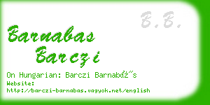 barnabas barczi business card